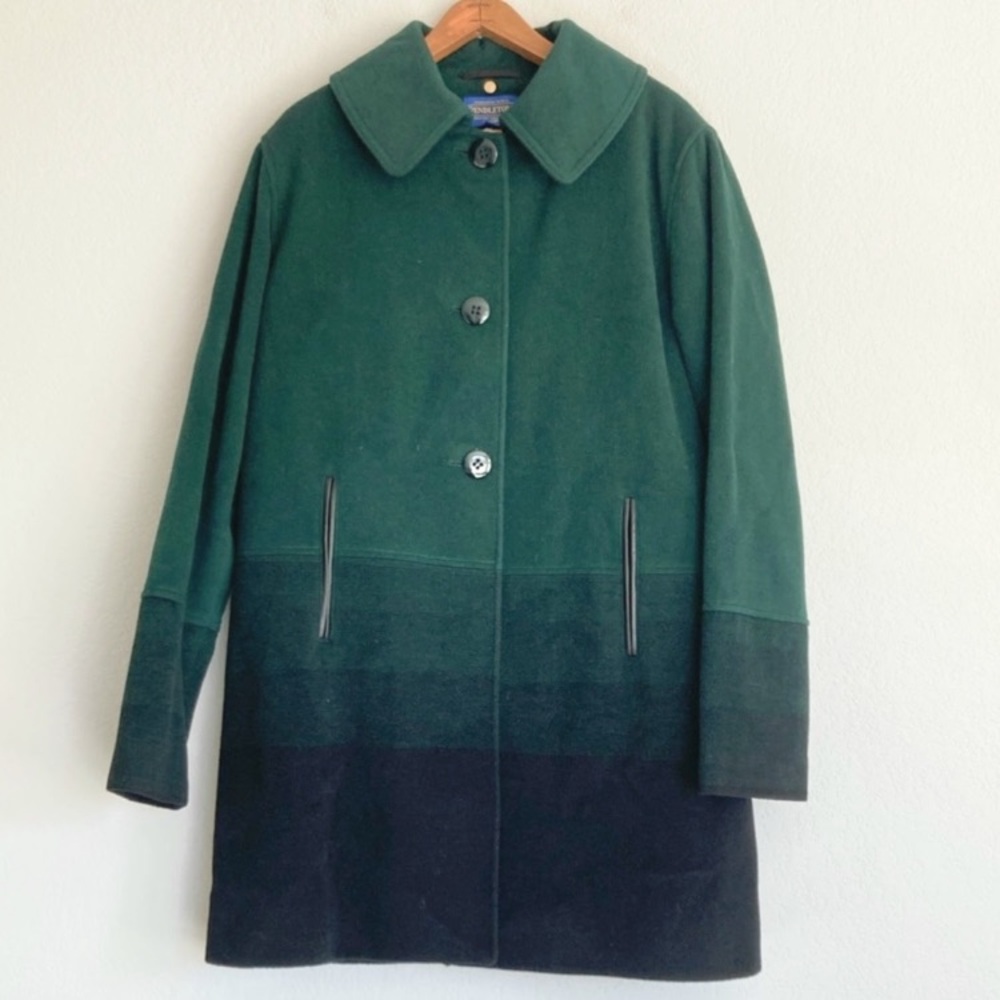 Pendleton Wool Blend, Green Ombre longline coat